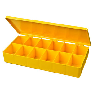 Heavy Duty Yellow 12 Compartment Divider Storage Box 6696TF M208