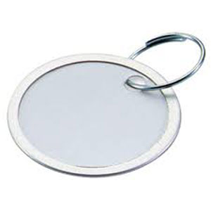 1.25" Metal Rimmed Round White Paper Tags
