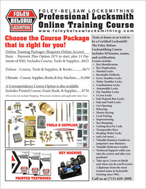 Free Download of Information on the Foley-Belsaw Locksmithing Online Course