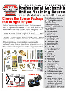 Free Download of Information on the Foley-Belsaw Locksmithing Online Course