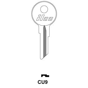 CU9  Bag of 10 Nickel Plated Brass Key Blanks