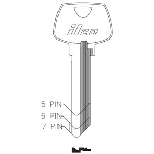 O1007LE Bag of 10 Nickel Silver Key Blanks