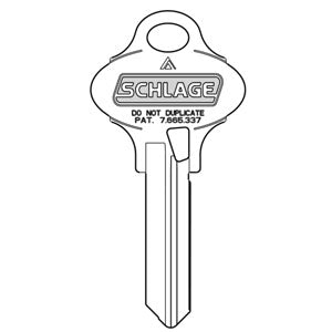 S123 Nickel Silver Schlage Key Blanks 35-268 Sold 1 Each
