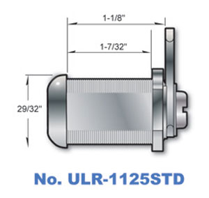 1-1/8" Cam Lock with Stainless Steel finish ULR1125STD-217 Keyed to 217