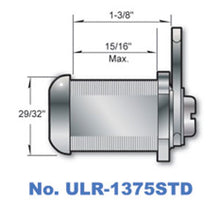 1-3/8" Cam Lock with Stainless Steel finish ULR1375STD-201 Keyed to 201