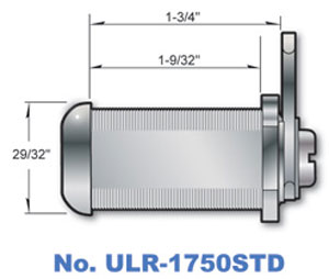 1-3/4" Cam Lock with Stainless Steel finish ULR1750STD-KD Keyed Different
