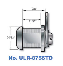 7/8" Cam Lock with Stainless Steel finish ULR875STD-217 Keyed to 217
