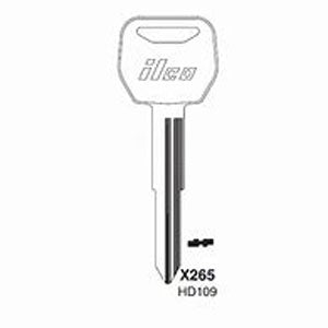 X265 HD109 Bag of 10 Nickel Plated Brass Key Blank for Honda Motorcycles