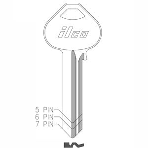 A1011D1 RU46 Bag of 10 Nickel Plated Brass Key Blanks