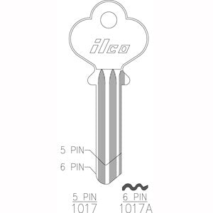 1017 N1 Bag of 10 Nickel Plated Brass Key Blanks