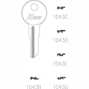 1043B IL9 Bag of 10 Nickel Plated Brass Key Blanks