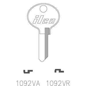 1092VR M3 Bag of 10 Nickel Plated Brass Key Blanks