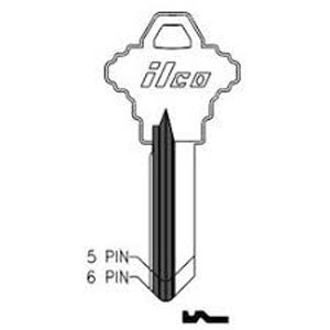 1145E SC8 Bag of 10 Nickel Plated Brass Key Blanks