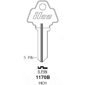 1170B Bag of 10 Nickel Plated Brass Key Blanks