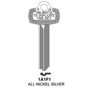 1A1F1 Box of 50 Nickel Silver Key Blanks
