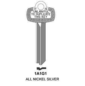1A1G1 Box of 50 Nickel Silver Key Blanks