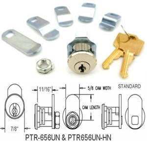 Hudson Lock PTR-DC656UN-0000 - Cerradura universal para buzón con tapa  antipolvo, con llave diferente (paquete de 12)