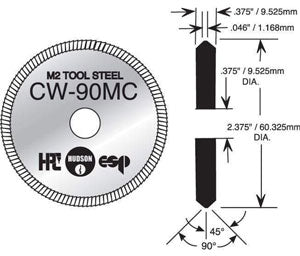 CW-90MC Cutter for Interchangeable Core for HPC Blitz 1200 machines