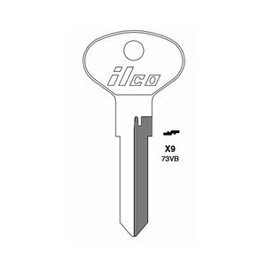 X9 73VB Bag of 10 Nickel Plated Brass Key Blanks
