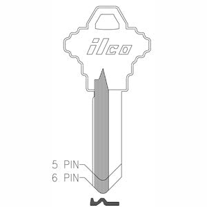 A1145H SC15 Bag of 10 Nickel Plated Brass Key Blanks