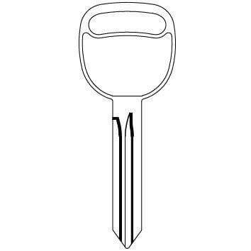 B106-P GM Bag of 5 Nickel Silver Key Blanks with Plastic Head