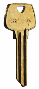 S22 O1007LA Brass Key Blanks Box of 50