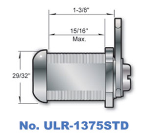 1-3/8" Cam Lock with Stainless Steel finish ULR1375STD-KD Keyed Different