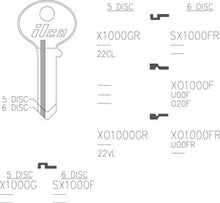 X1000G CO10 Bag of 10 Nickel Plated Brass Key Blanks