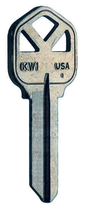 KW1 Box of 250 Nickel Plated Brass Key Blanks