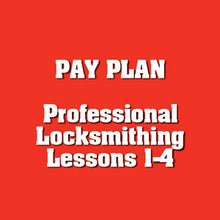 Professional Locksmithing Online Course Payment Plan Option includes Basic Supplies